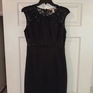 Forever 21 Elegant Black Lace Cut Out Dress with Zipper - Size M 🖤
